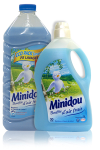 Minidou Adoucissant Liquide Concentré Bouffée d'Air Frais Flacon 1,875 L/75  Lavages : : Epicerie